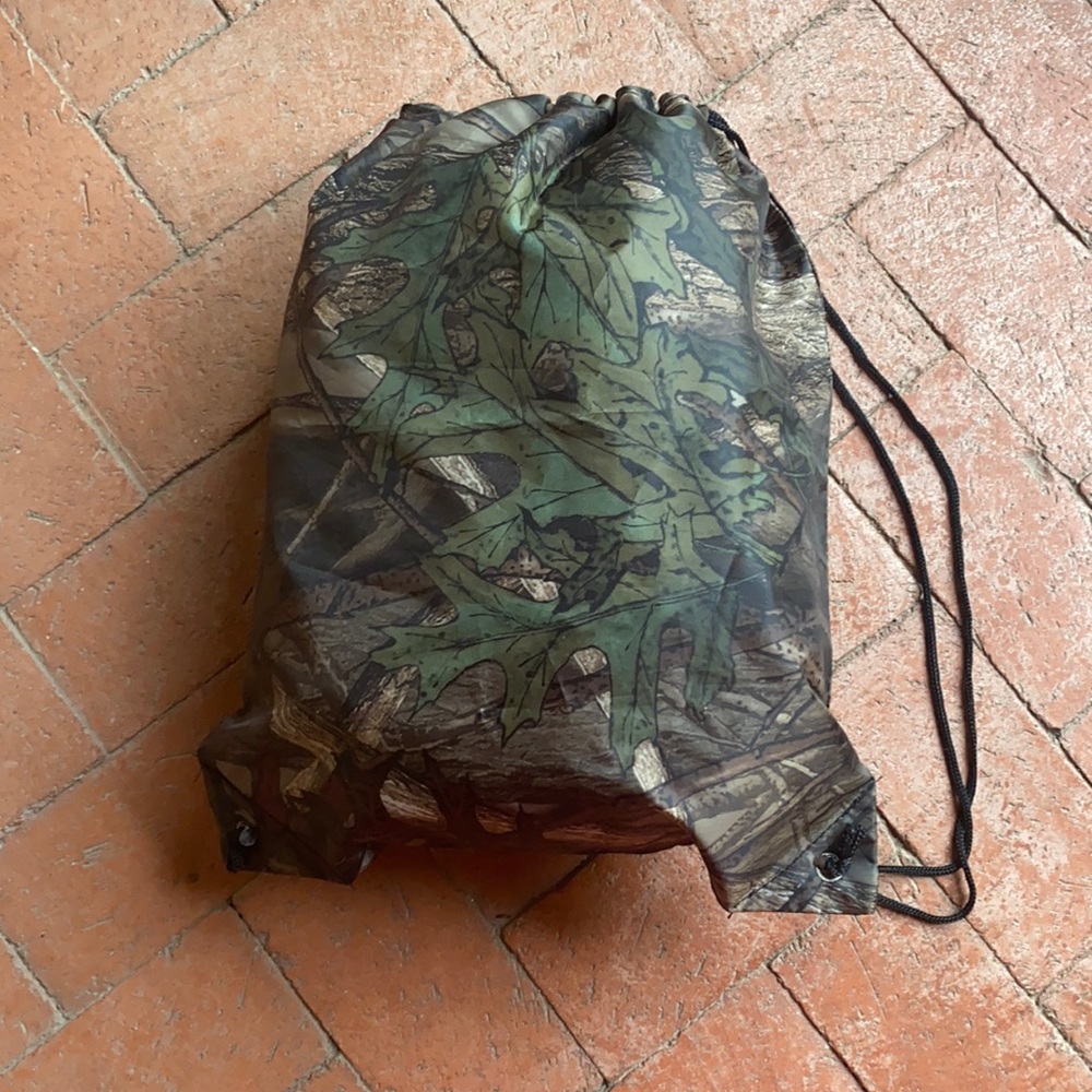 90s | Camo Drawstring Backpack